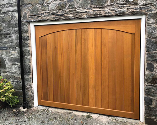 Woodrite Chartridge cedar wood up and over garage door